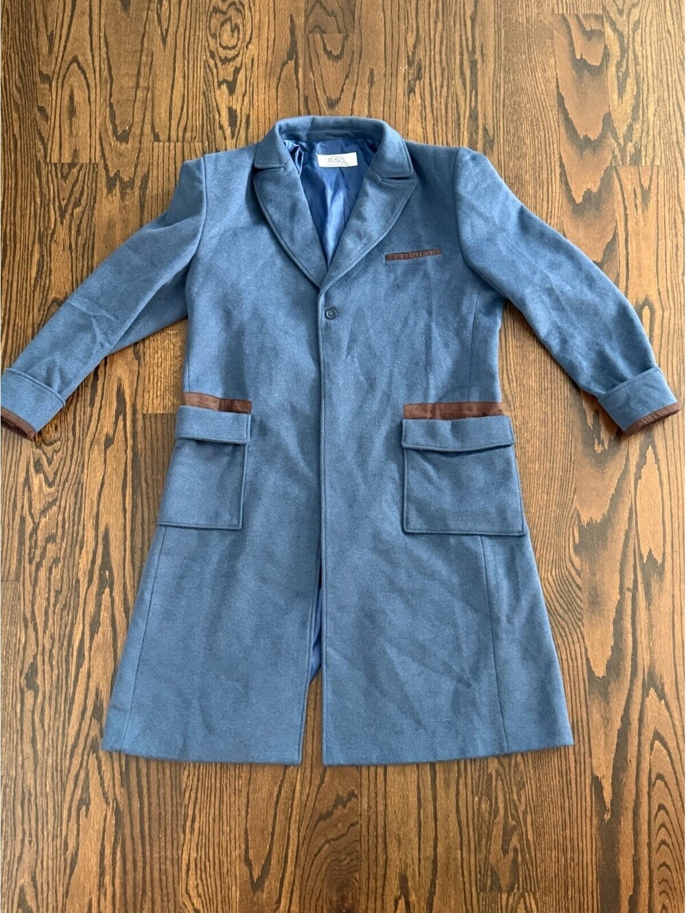 Fantastic Beasts Newt Scamander Blue Coat Adult Halloween Cosplay Costume XXL